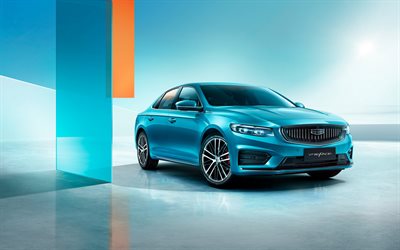 Geely Preface, 2021, front view, exterior, luxury sedan, new blue Preface, chinese luxury cars, Geely