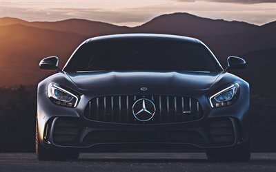 Mercedes-AMG GT, 4k, vista frontale, 2020 auto, supercar, 2020 Mercedes-AMG GT, auto tedesche, Mercedes