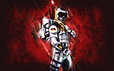 Fortnite Alpine Ace GER Skin, Fortnite, main characters, red stone background, Alpine Ace GER, Fortnite skins, Alpine Ace GER Skin, Alpine Ace GER Fortnite, Fortnite characters