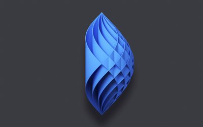 Microsoft Azure AI, fondo gris, tecnolog&#237;a moderna, logotipo de Microsoft Azure AI, logotipo azul 3d, Microsoft