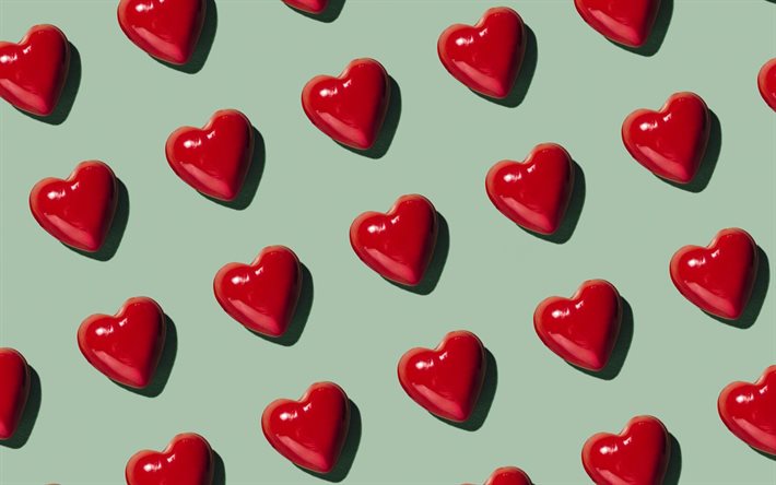 ダウンロード画像 赤いハートと緑の背景 愛の背景 赤いキャンディーハート レトロな愛の背景 フリー のピクチャを無料デスクトップの壁紙