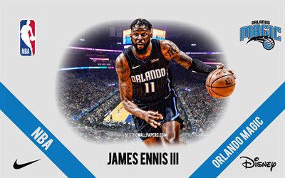 James Ennis III, Orlando Magic, amerikkalainen koripallopelaaja, NBA, muotokuva, USA, koripallo, Amway Center, Orlando Magic-logo