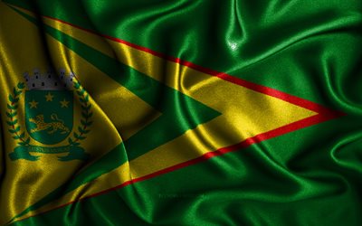 Bauru flag, 4k, silk wavy flags, brazilian cities, Day of Bauru, Flag of Bauru, fabric flags, 3D art, Bauru, cities of Brazil, Bauru 3D flag