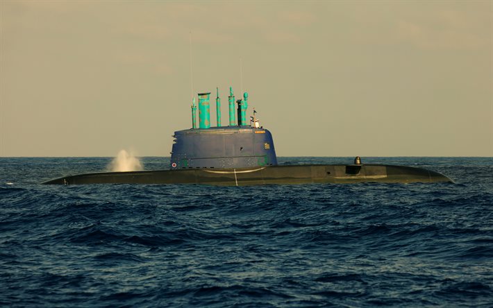 4k, INS Tanin, submarino israelense, marinha israelense, submarino no mar, submarino classe 2 Dolphin, Israel
