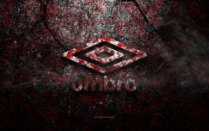 Logo Umbro, art grunge, logo pierre Umbro, texture pierre rouge, Umbro, texture pierre grunge, embl&#232;me Umbro, logo Umbro 3d