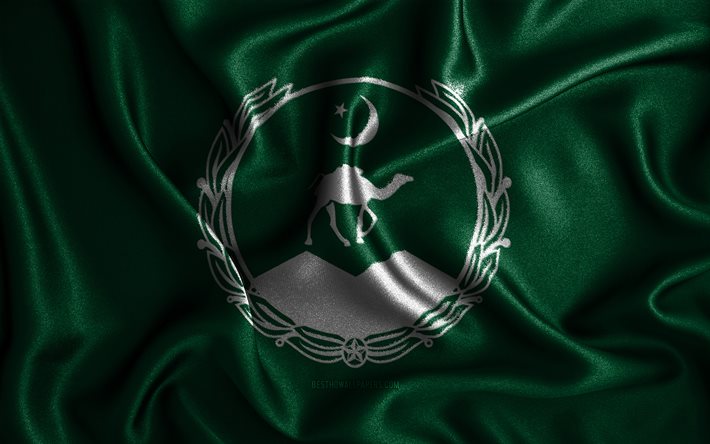 Belucistan bayrağı, 4k, ipek dalgalı bayraklar, pakistan eyaletleri, Belucistan G&#252;n&#252;, kumaş bayraklar, Belucistan Bayrağı, 3D sanat, Belucistan, Asya, Pakistan İlleri, Belucistan 3D bayrak, Pakistan