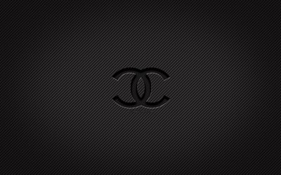 Chanel carbon logo, 4k, grunge art, carbon background, creative, Chanel black logo, brands, Chanel logo, Chanel