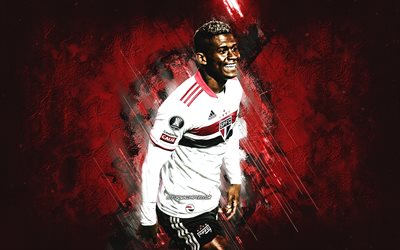 Luis Manuel Orejuela, Sao Paulo FC, Colombian footballer, red stone background, soccer, Serie A, Brazil