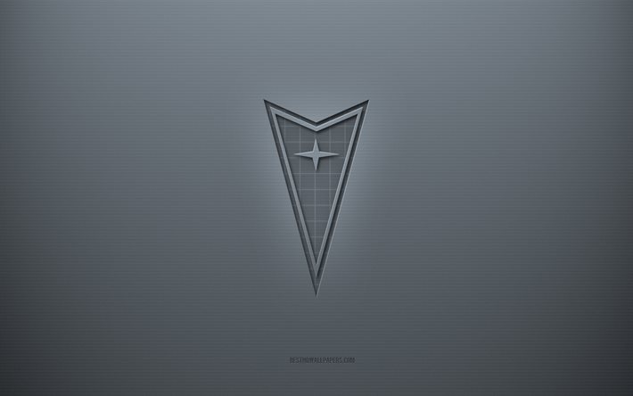 Logo Pontiac, arri&#232;re-plan cr&#233;atif gris, embl&#232;me Pontiac, texture de papier gris, Pontiac, fond gris, logo Pontiac 3d