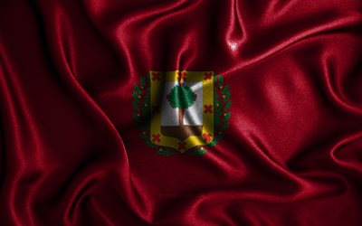 Biskajan lippu, 4k, silkki aaltoilevat liput, Espanjan maakunnat, Biskajan p&#228;iv&#228;, kangasliput, 3D-taide, Biskaja, Eurooppa, Biskajan 3D lippu, Espanja
