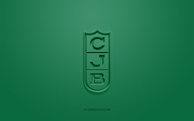 Club Joventut Badalona, kreativ 3D-logotyp, gr&#246;n bakgrund, spanska basketlag, Liga ACB, Badalona, Spanien, 3d-konst, basket, Club Joventut Badalona 3d-logotyp