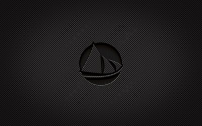 Logo Solus carbone, 4k, art grunge, fond carbone, cr&#233;atif, logo noir Solus, Linux, logo Solus, Solus