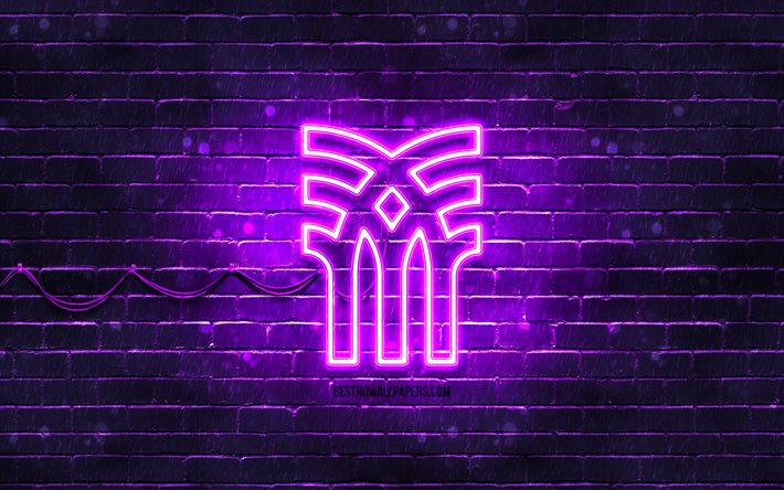 Logotipo violeta de Fenchurch, 4k, parede de tijolos violeta, logotipo de Fenchurch, marcas, logotipo de n&#233;on de Fenchurch, Fenchurch