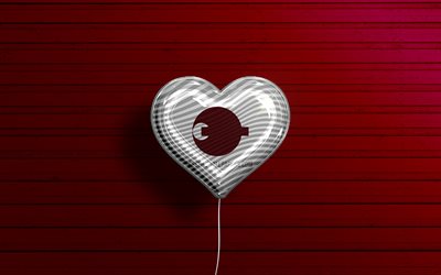 I Love Nara, 4k, globos realistas, fondo de madera roja, D&#237;a de Nara, prefecturas japonesas, bandera de Nara, Jap&#243;n, globo con bandera, Prefecturas de Jap&#243;n, Nara