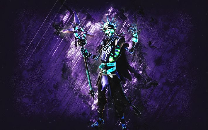 Fortnite Skellemint Oro Skin, Fortnite, main characters, purple stone background, Skellemint Oro, Fortnite skins, Skellemint Oro Skin, Skellemint Oro Fortnite, Fortnite characters