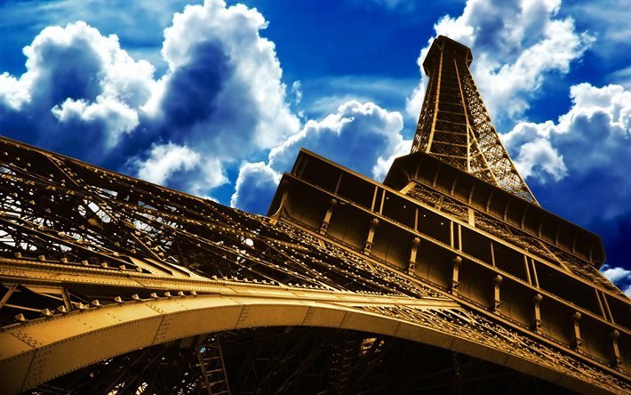 eiffel tower, paris, frankreich, himmel, paris sehensw&#252;rdigkeiten
