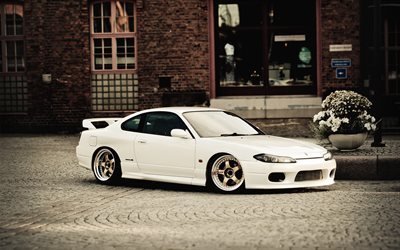 Nissan Silvia, S15, tuning, stance, white Nissan