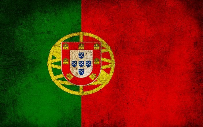 Portekiz bayrağı, grunge, Portekiz