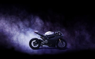 A Ducati 959 Panigale, 2017, moto esporte, apresenta&#231;&#227;o, fuma&#231;a