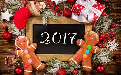 New Year, 2017, New Year cookies, Christmas, Christmas decoration