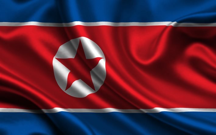 Pohjois-Korea, silkki, Pohjois-Korean lippu, Aasiassa