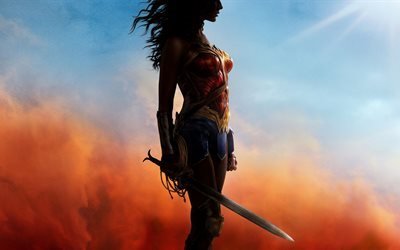 Wonder Woman, 2017, Gal Gadot, actress, warrior, 4K
