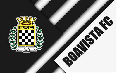 نادي بوافيستا, البرتغالي لكرة القدم, 4k, شعار, تصميم المواد, أبيض أسود التجريد, الدوري الأول, بورتو, البرتغال, كرة القدم, الدوري الممتاز