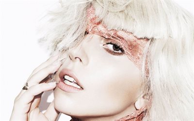 Lady Gaga, el maquillaje, la cantante estadounidense, sesi&#243;n de fotos, cara, retrato, Stefani Joanne Angelina Germanotta