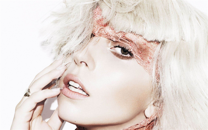 Lady Gaga, make-up, la cantante americana, servizio fotografico, viso, ritratto, Stefani Joanne Angelina Germanotta