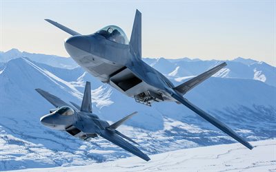 F-22 Raptor, Lockheed, Boeing, 4k, caccia, aereo militare, aeronautica, quinta generazione combattente, USA