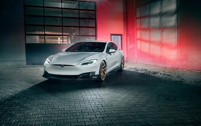 Novitec Kit de Performance, tuning, 4k, 2018 voitures, Tesla Model S, des voitures &#233;lectriques, Novitec, Tesla