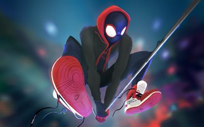 Spiderman, 4k, les super-h&#233;ros, Spider-Man Dans le Spider-verse, en 2018 film