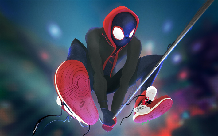 Spiderman, 4k, superhj&#228;ltar, Spider-Man, Spider-Vers, 2018 film