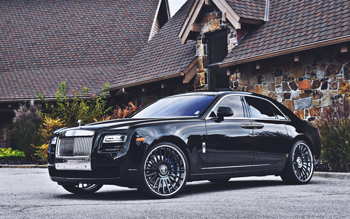 Rolls-Royce Ghost, tuning, 2018 autoja, luksusautojen, Forgiato Py&#246;r&#228;t, Piirustus, tunned Aave, Rolls-Royce