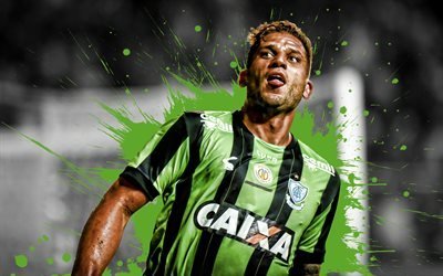 Marquinhos, Marcos Antonio da Silva Goncalves, America Mineiro, Brazilian football player, green paint art, Serie A, Brazil, football