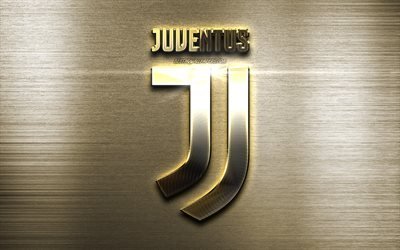 Juventus metall logo, fan art, Juve, Serie A, Juventus logotyp, metall bakgrund, kreativa, italiensk fotboll club, Juventus metall nya logotyp, Italien, Juventus FC, Juventus nya logotyp