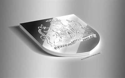 Bristol City FC, 3D acier logo, club de football anglais, 3D embl&#232;me, Bristol, Angleterre, royaume-UNI, Bristol FC m&#233;tal, embl&#232;me du Championnat, football, creative art 3d
