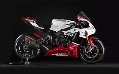 Yamaha YZF-R1 GYTR, 4k, studio, 2019 bisiklet, Yamaha GYTR Par&#231;aları, yeni YZF-R1 superbikes, Yamaha