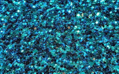 blu glitter grana, 4k, sfondo blu, turchese glitter modello, glitter sfondo