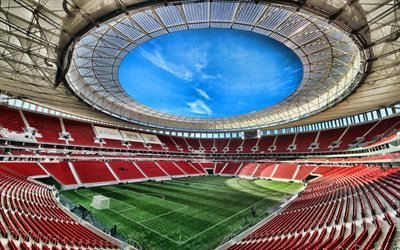 Mane Garrincha Stadium, HDR, Arena Mane Garrincha, soccer, football stadium, Man&#233; Garrincha, Brasilia, Brazil