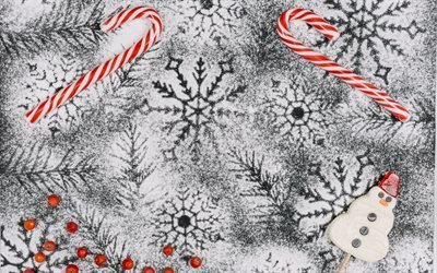Talvi Joulu tausta, lumi, maalattu lumihiutale, Christmas candy, Uusi Vuosi, Talvi, Hyv&#228;&#228; Joulua