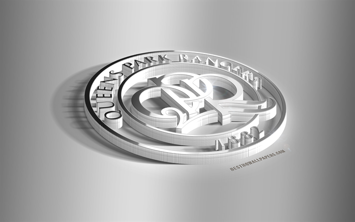Queens Park Rangers FC, QPR, 3D steel logo, English football club, 3D emblem, Hammersmith, England, UK, QPR FC metal emblem, Championship, football, 3d art