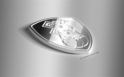 Rotherham United FC, 3D acier logo, Les Meuniers, club de football anglais, 3D embl&#232;me, Rotherham, Angleterre, royaume-UNI, Rotherham FC m&#233;tal, embl&#232;me du Championnat, football, creative art 3d