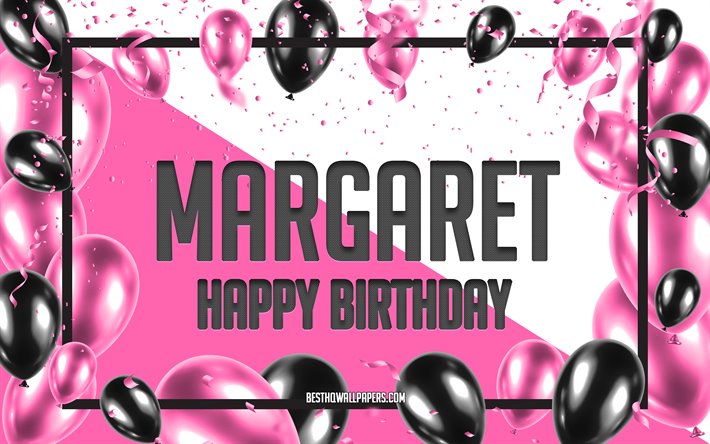 ダウンロード画像 お誕生日おめでマーガレット お誕生日の風船の背景