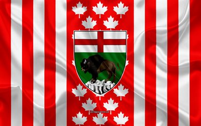 Armoiries du Manitoba, drapeau Canadien, la texture de la soie, du Manitoba, du Canada, du Sceau du Manitoba, le Canadien national des symboles