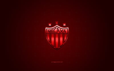 Club Necaxa, Mexican football club, Liga MX, red logo, red carbon fiber background, football, Aguascalientes, Mexico, Club Necaxa logo