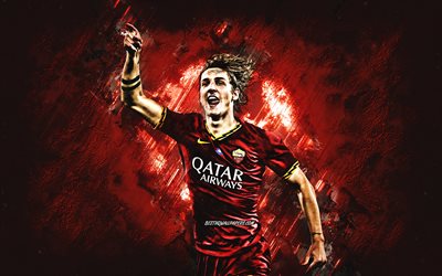 Nicolo Zaniolo, AS Roma, Italian footballer, midfielder, portrait, red stone background, Serie A, Italy, football