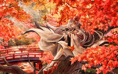 Shoukaku, autumn, Azur Lane, manga, artwork, Azur Lane characters, Shoukaku Azur Lane