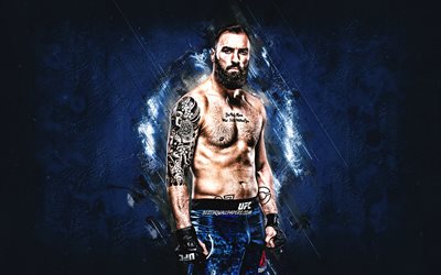 Paul Craig, scottish fighter, portrait, Ultimate Fighting Championship, blue stone background, BAMMA, USA