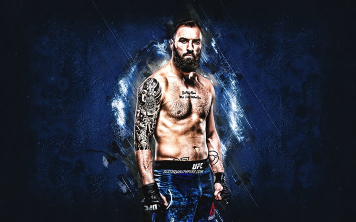 Paul Craig, scottish fighter, portrait, Ultimate Fighting Championship, blue stone background, BAMMA, USA